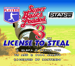 Super Bases Loaded 3 - License to Steal Title Screen